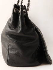 2004 CC mark punched chain shoulder bag black