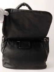 2004 CC mark punched chain shoulder bag black