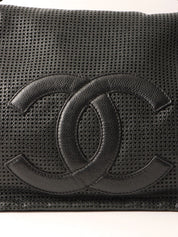 2004 CC mark punched chain shoulder bag black