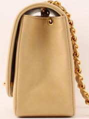 1992 Diana 翻盖链条包,22厘米,米色
