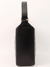 2003 巧克力棒 CC Mark 缝线单肩包(黑色)