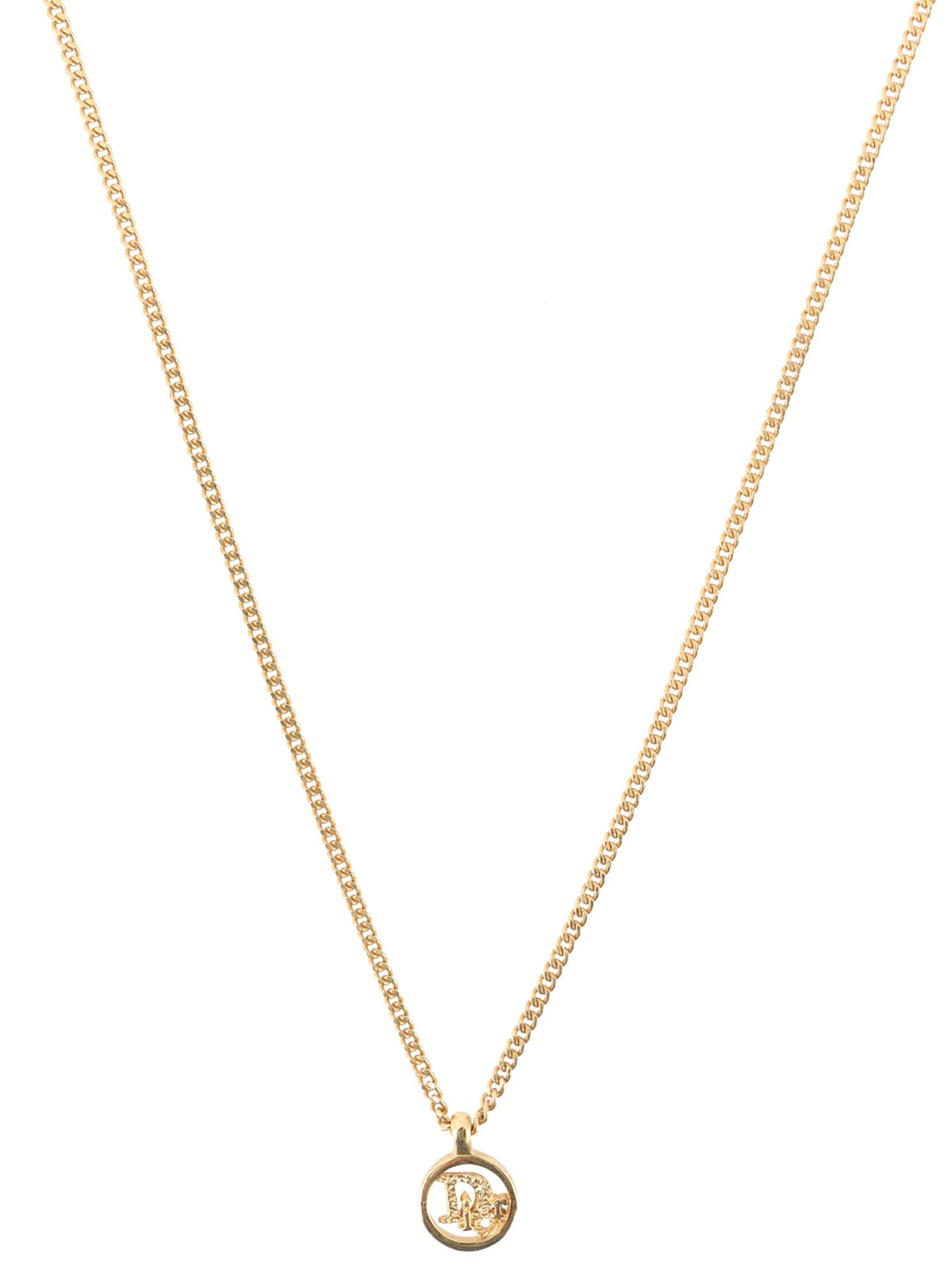 Round Logo Cutout Necklace in Gold