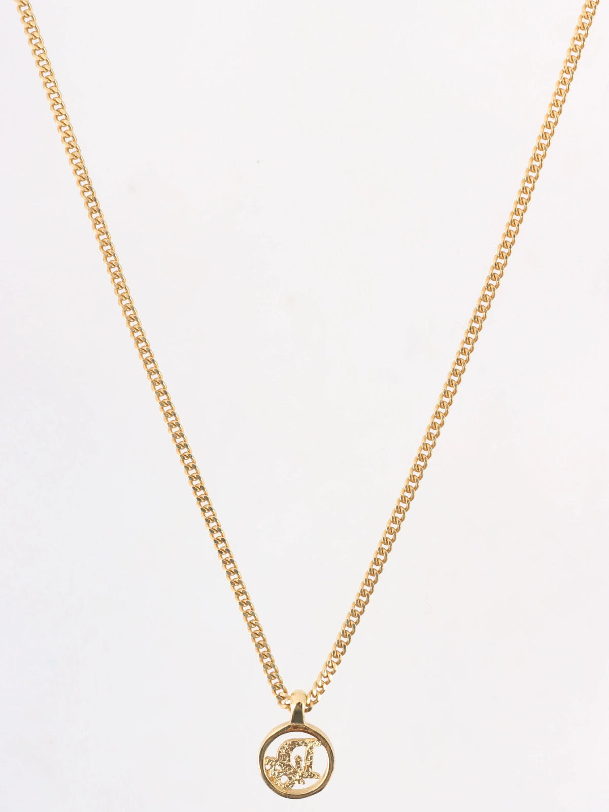 Round Logo Cutout Necklace in Gold