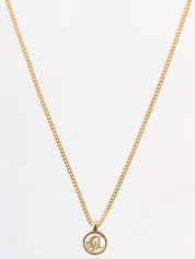 Round Logo Cutout Necklace in Gold