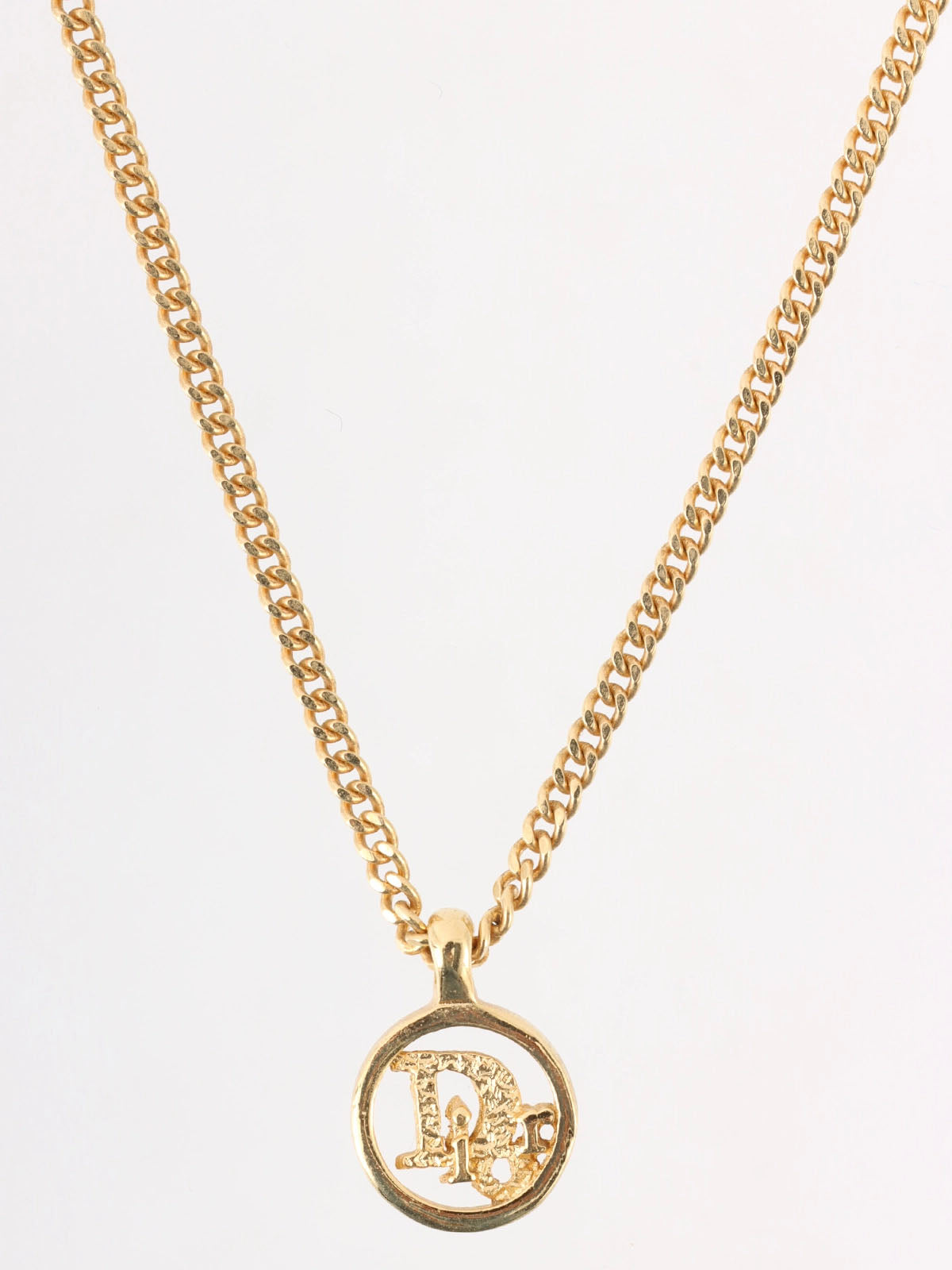 Round Logo Cutout Necklace in Gold