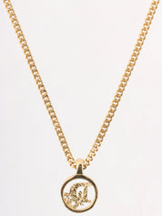 Round Logo Cutout Necklace in Gold