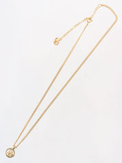 Round Logo Cutout Necklace in Gold