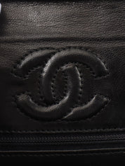 1990's Lizard Octagon CC Turnlock Chain Shoulder Bag in Black
