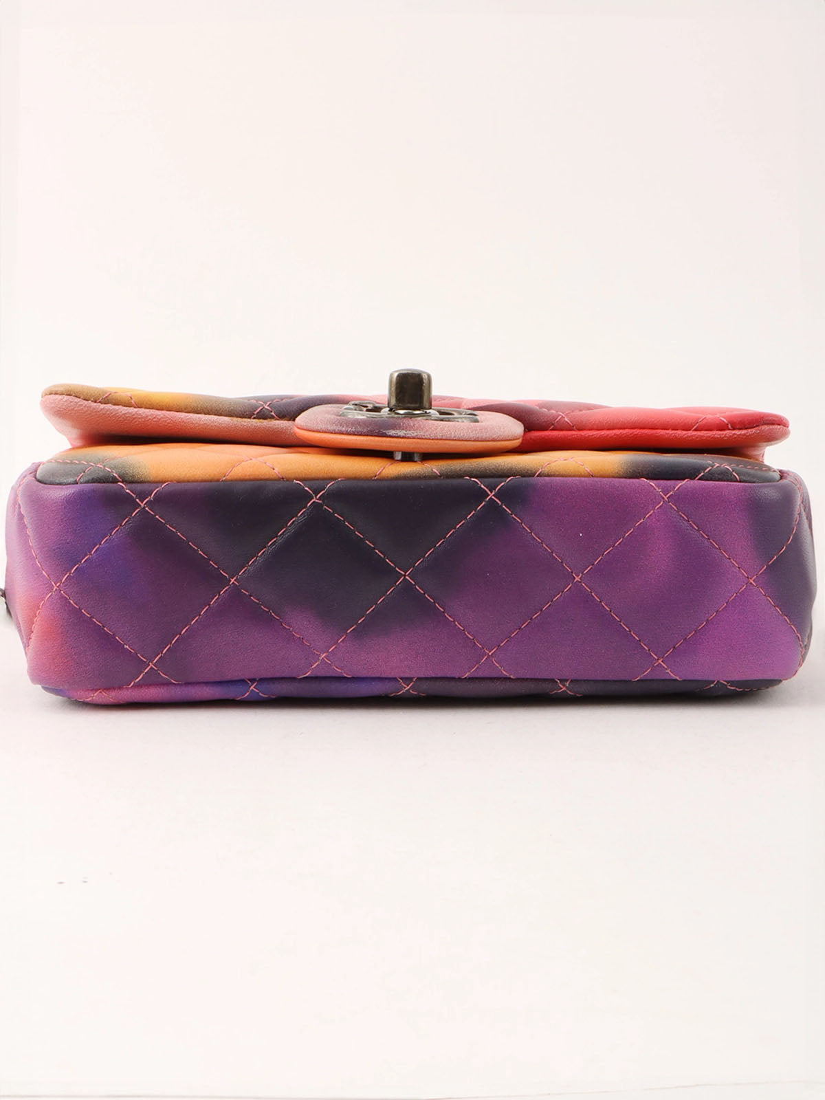 2014 Flower Pattern CC Turn Lock Chain Shoulder Bag Mini Multi