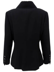 2001年製 ウールCCマークボタンダブルブレストジャケット ブラック