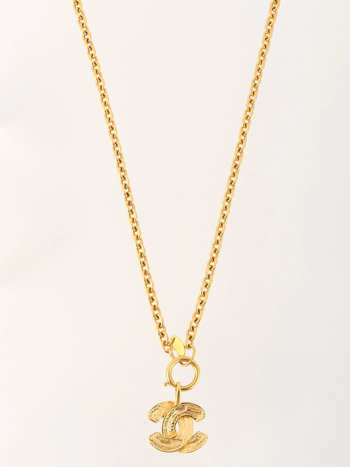 Matelasse Stitch CC Mark Necklace Gold