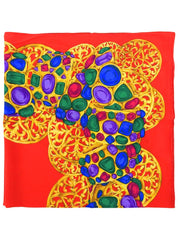 Gripoix Jewelry Pattern Scarf in Red/Multi