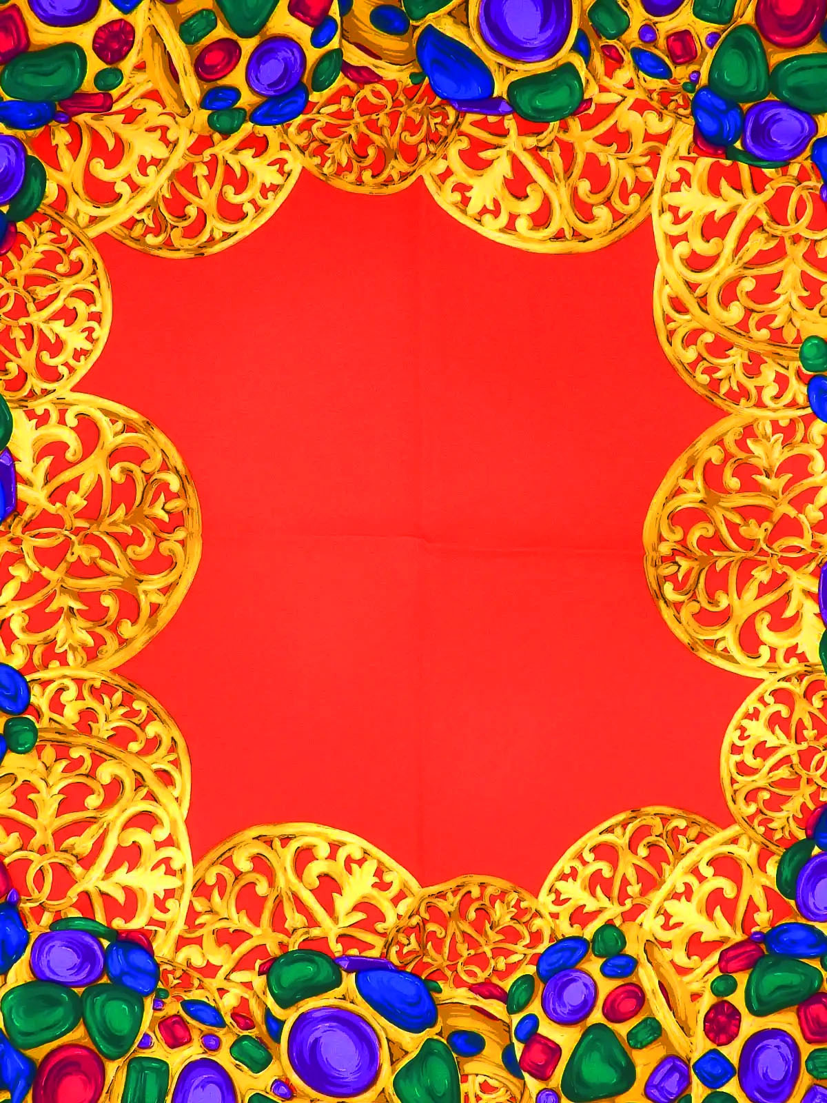 Gripoix Jewelry Pattern Scarf in Red/Multi