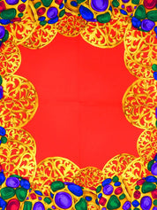 Gripoix Jewelry Pattern Scarf in Red/Multi