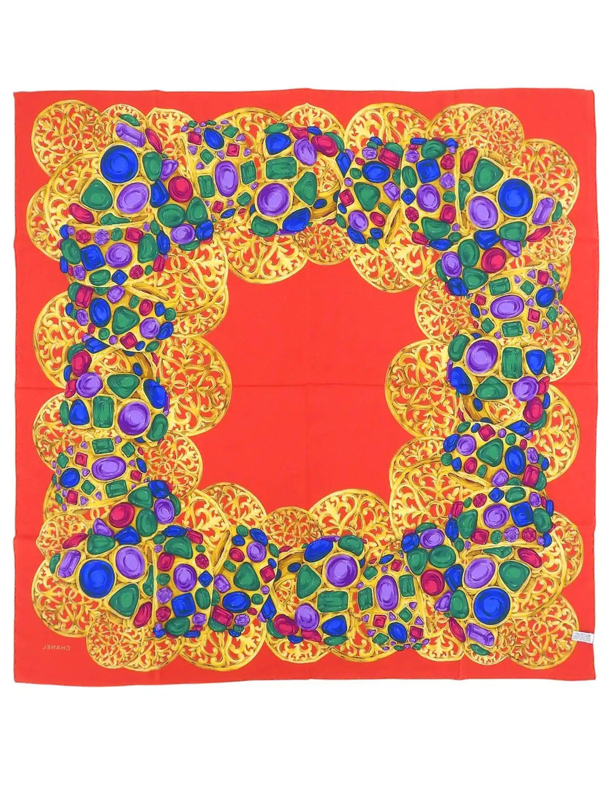 Gripoix Jewelry Pattern Scarf in Red/Multi