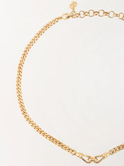 Hook Motif Chain Necklace Gold