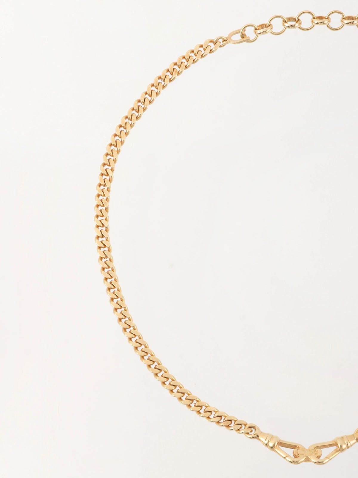 Hook Motif Chain Necklace Gold