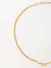 Hook Motif Chain Necklace Gold