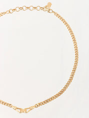 Hook Motif Chain Necklace Gold