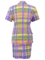 Check Pattern Clear Button Set (Pink/Purple/Multi)