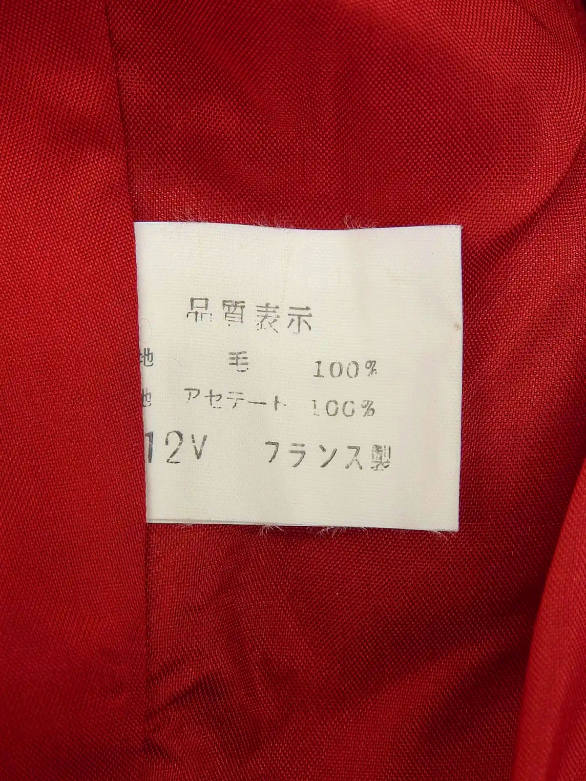 红/黑格纹无领夹克