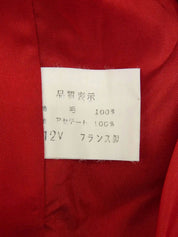 红/黑格纹无领夹克