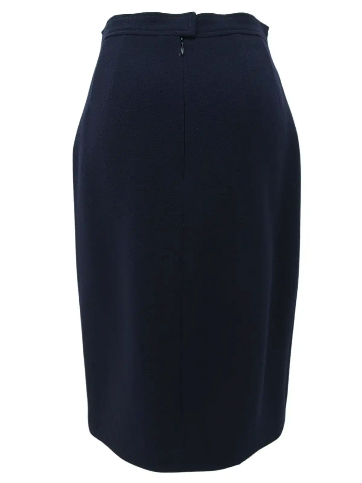 Navy wool design button collarless set