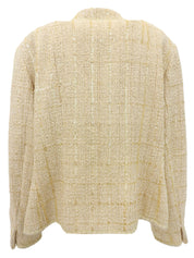 2001 Tweed CC Mark 设计纽扣夹克,米色