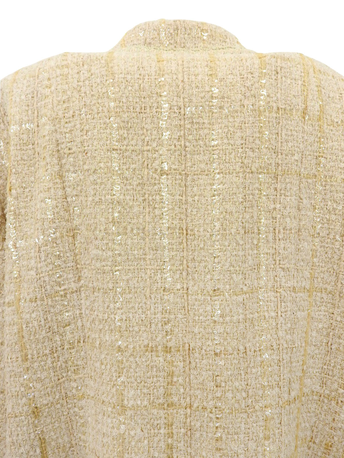 2001 Tweed CC Mark 设计纽扣夹克,米色
