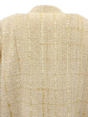 2001 Tweed CC Mark 设计纽扣夹克,米色