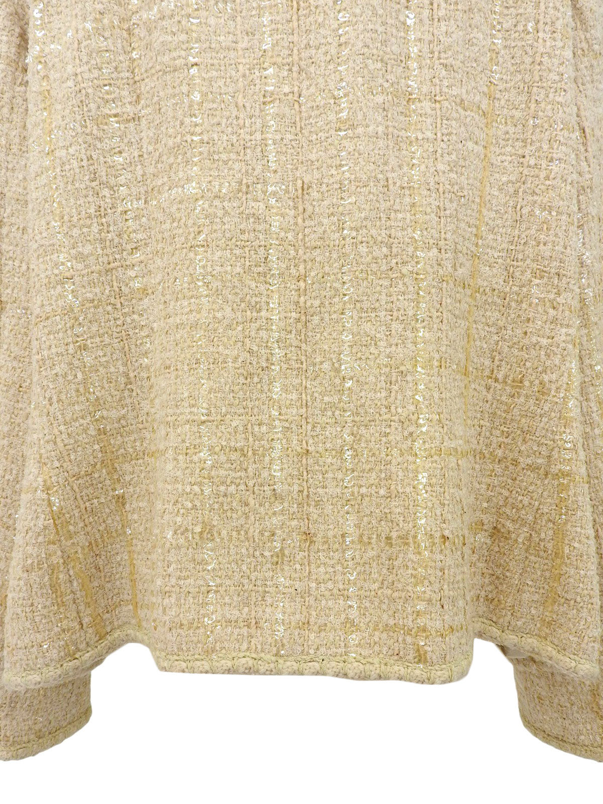 2001 Tweed CC Mark 设计纽扣夹克,米色