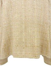 2001 Tweed CC Mark 设计纽扣夹克,米色