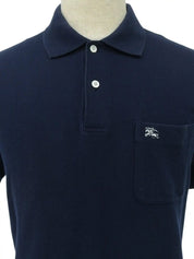 ロゴ刺繍ポロシャツ ネイビー