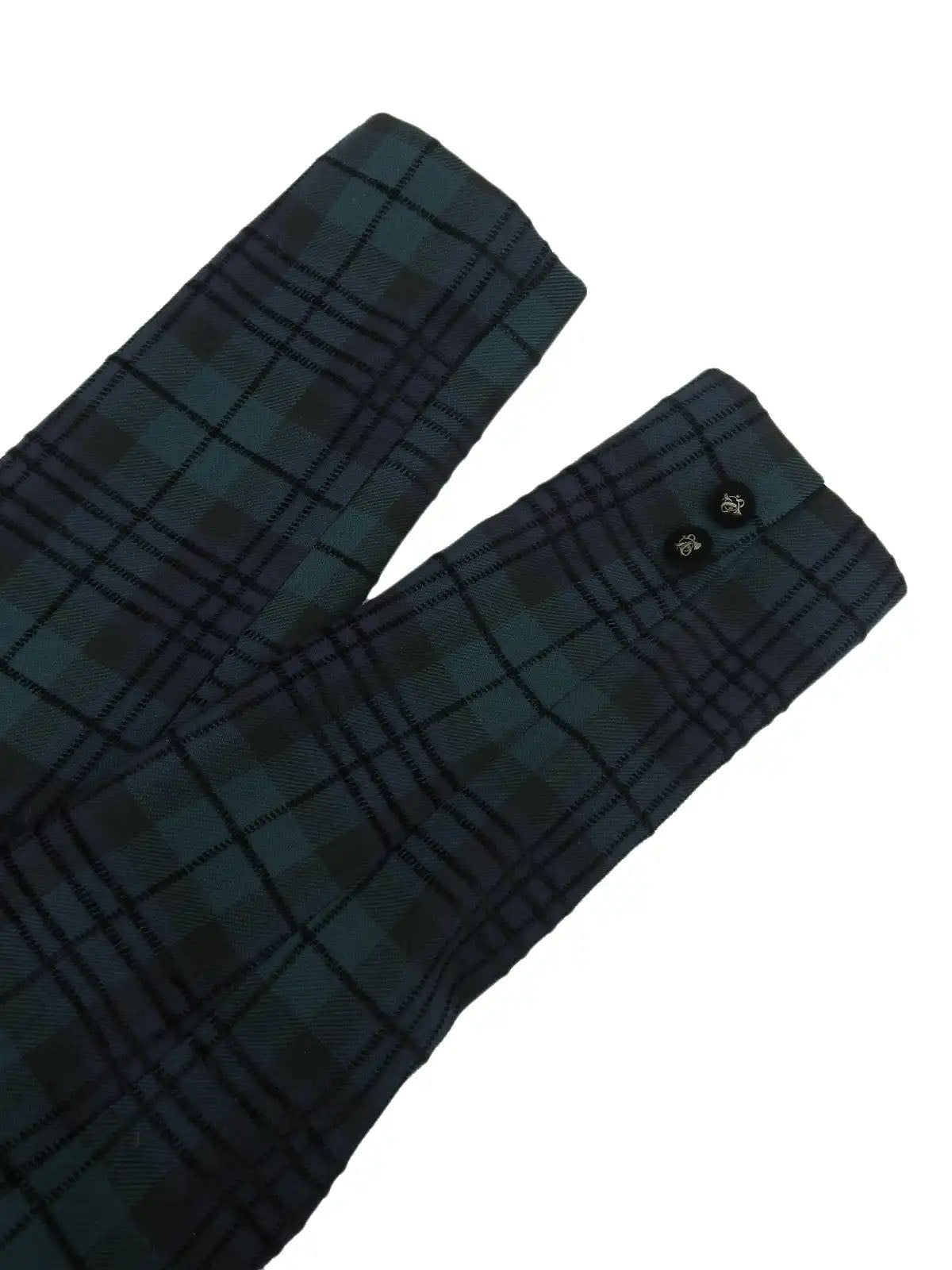 绿/藏青/黑色格纹牛角钮扣套装