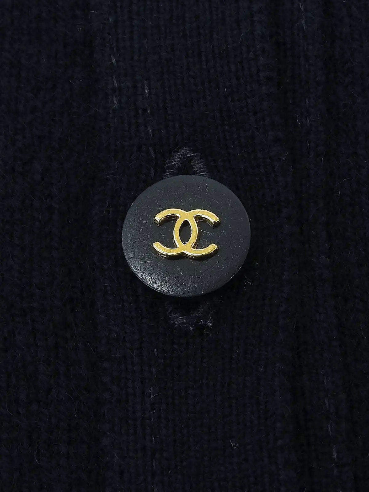 1995 羊绒 CC Mark 纽扣开衫,海军蓝