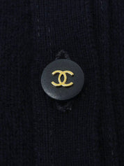 1995 羊绒 CC Mark 纽扣开衫,海军蓝