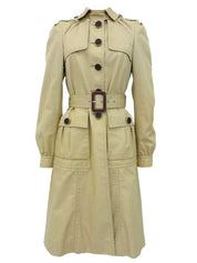 Logo Button Trench Coat Light Beige