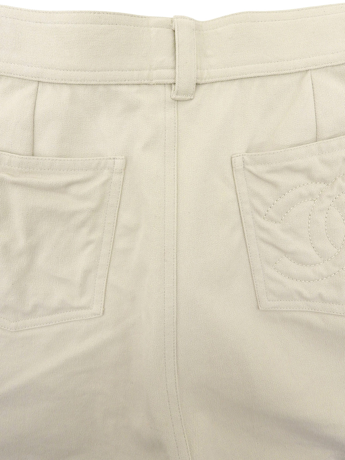 1997 CC Mark Stitch 系带短裤 浅米色