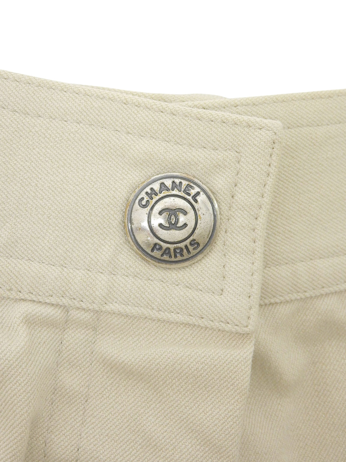 1997 CC Mark Stitch 系带短裤 浅米色