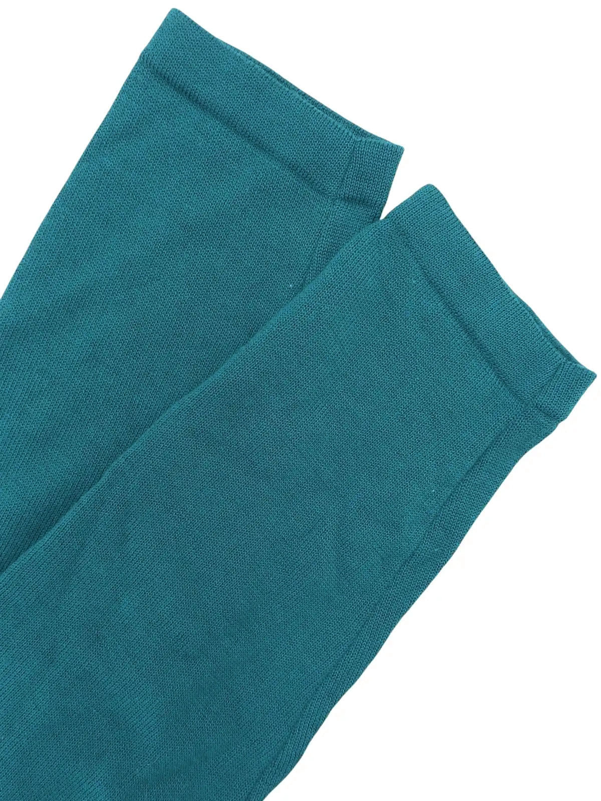 Logo Embroidered Long Sleeve Knit Top in Teal Green