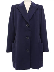 Navy Cashmere Logo Button Jacket