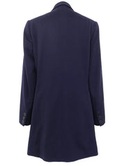 Navy Cashmere Logo Button Jacket