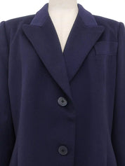 Navy Cashmere Logo Button Jacket