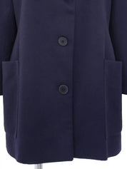 Navy Cashmere Logo Button Jacket