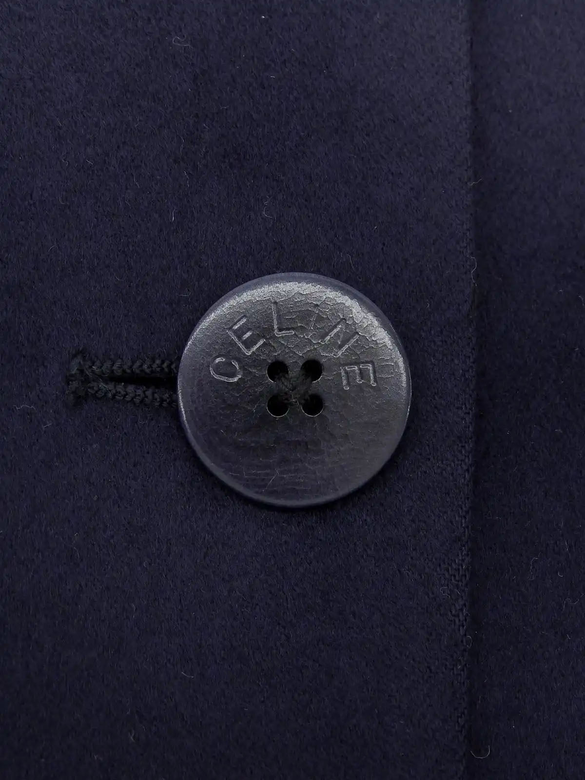Navy Cashmere Logo Button Jacket