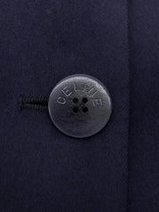 Navy Cashmere Logo Button Jacket