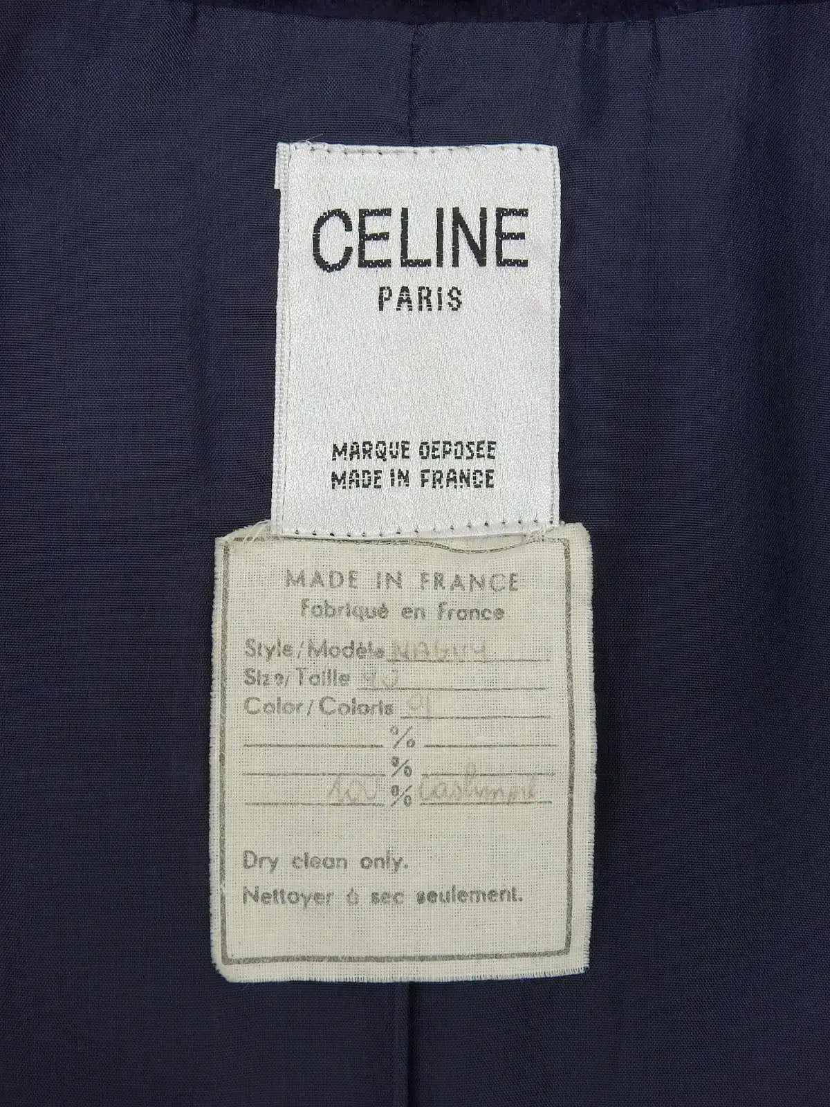 Navy Cashmere Logo Button Jacket