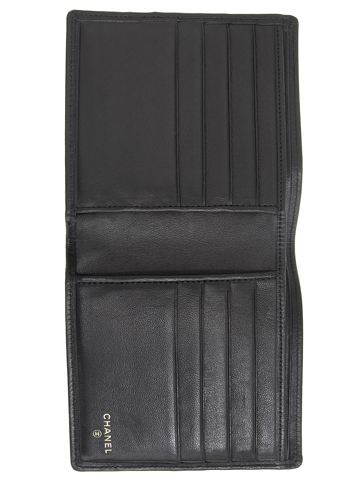 2007 Bicolor Stitch Compact Wallet, Black
