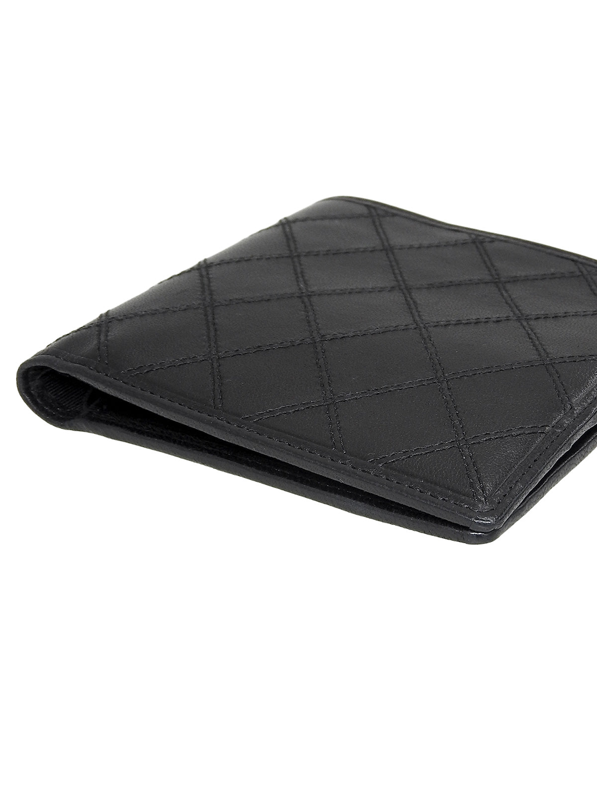 2007 Bicolor Stitch Compact Wallet, Black