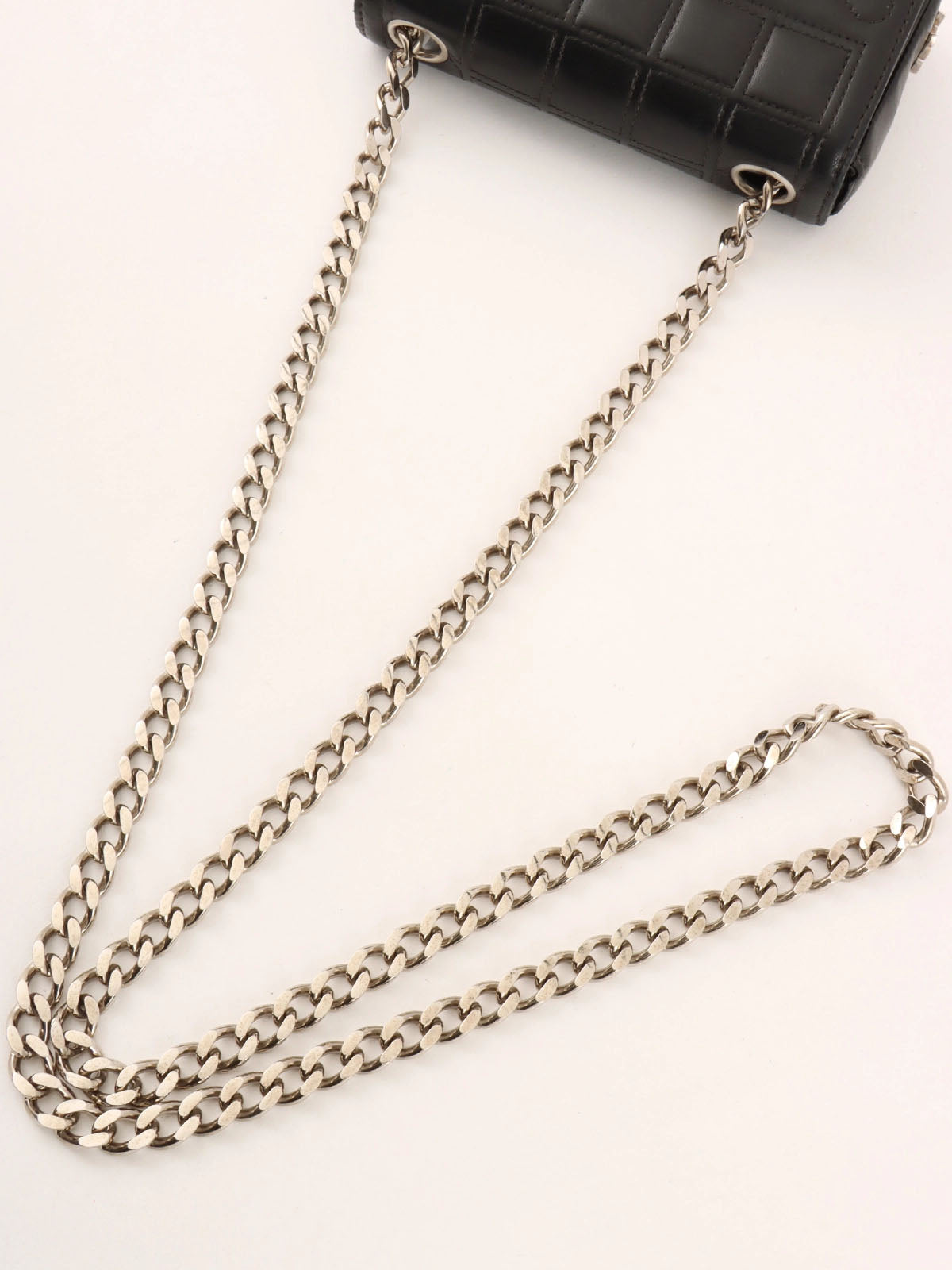 Circa 2000 Chocolate Bar 2.55 Rhinestone CC Mark Mini Chain Bag Black